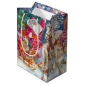 Santa's Magical Horse Sleigh Sneeuwnacht Medium Cadeauzakje (Achterkant Gekanteld)