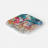 Santa's Magical Horse Sleigh Sneeuwnacht Papieren Bordje (Gebogen)