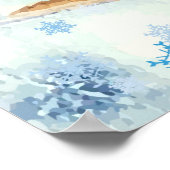 Santa's Magical Horse Sleigh Sneeuwnacht Poster (Hoek)