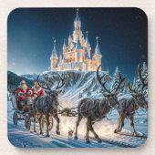 Santa's magische kasteel levering bier onderzetter (Voorkant)