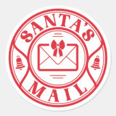 Santa's Mail Ronde Sticker (Voorkant)