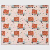 Santa's Mail Truck Illustration Wrapping Paper Cadeaupapier (Vlak)