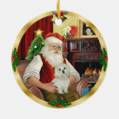 Santa's Maltese (#11) Keramisch Ornament (Achterkant)