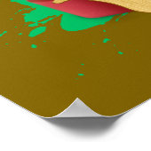 Santa's Maltisse zit op een geschenkdoos. Poster (Hoek)