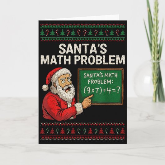 Santa's Math Problem 67 Viral Meme Christmas Ugly Kaart (Voorkant)