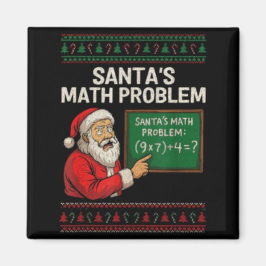 Santa's Math Problem 67 Viral Meme Christmas Ugly  Magneet (Voorkant)