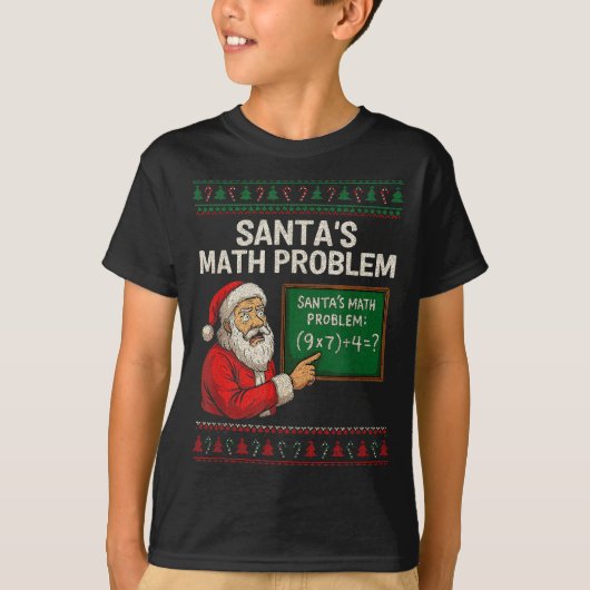 Santa's Math Problem 67 Viral Meme Christmas Ugly T-shirt (Voorkant)