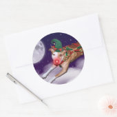 Santa's Medewerker van de Maand Ronde Sticker (Envelop)
