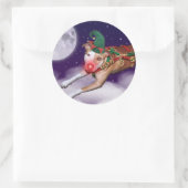 Santa's Medewerker van de Maand Ronde Sticker (Tas)