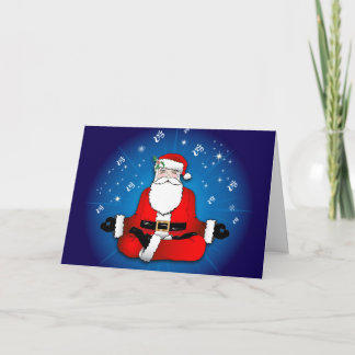 Santa's Meditation Holiday Card Feestdagen Kaart