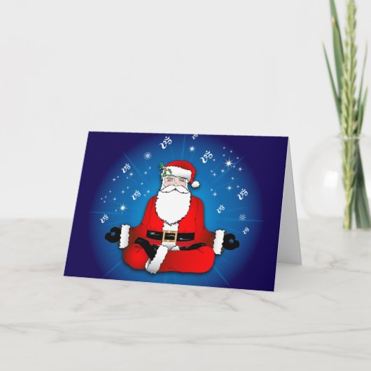 Santa's Meditation Holiday Card Feestdagen Kaart (Voorkant)