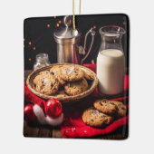 Santa's Melk en koekjes Keramisch Ornament (Links)