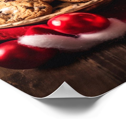 Santa's Melk en koekjes Poster (Hoek)