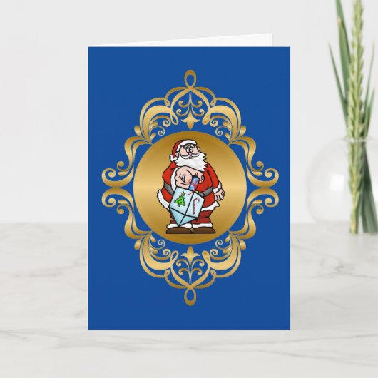 Santa's Mench List Chrismukkah Card Kaart (Voorkant)