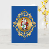 Santa's Mench List Chrismukkah Card Kaart (Gele Bloem)