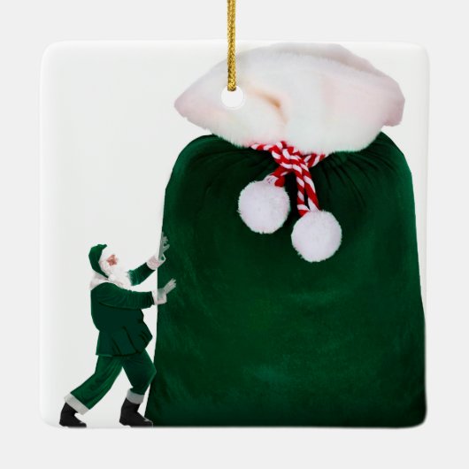 Santa's Met Enorme Gift Sack Ornament (Achterkant)