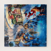 Santa's Midnight Delivery: een magisch winterdorp Legpuzzel (Horizontaal)