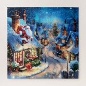 Santa's Midnight Delivery: een magisch winterdorp Legpuzzel (Verticaal)