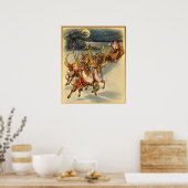 Santa's Midnight Ride Art Poster (Keuken)
