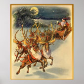 Santa's Midnight Ride  Art Poster (Voorkant)