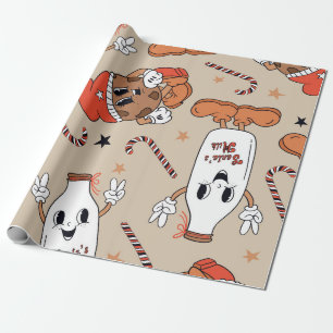 Santa's Milk & Cookies Leuk Patroon Cadeaupapier