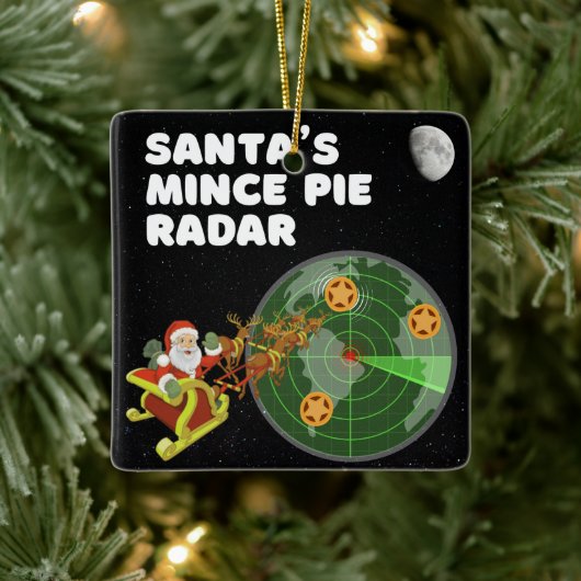 Santa's Mince Pie Radar Keramisch Ornament (Boom)