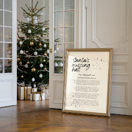 Santa's Missing Hat Funny Christmas Print