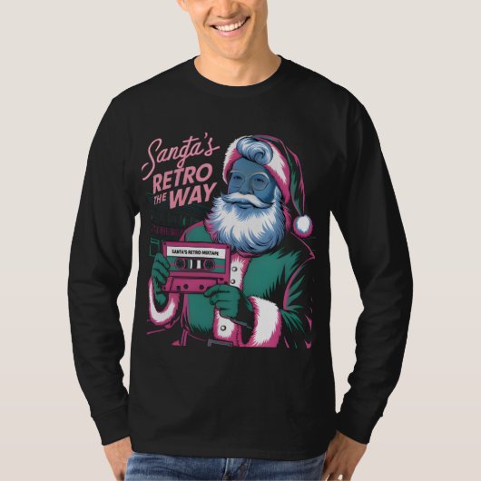Santa's Mixtape - 80s Kerstmis Nostalgie T-shirt (Voorkant)