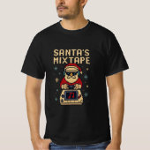 Santa's Mixtape Pixel Art Christmas Gamer T-shirt (Voorkant)
