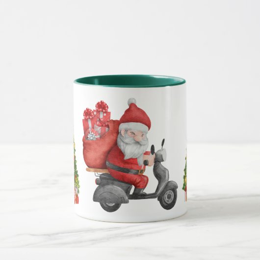 Santa's Motorcycle Christmas Mok (Midden)