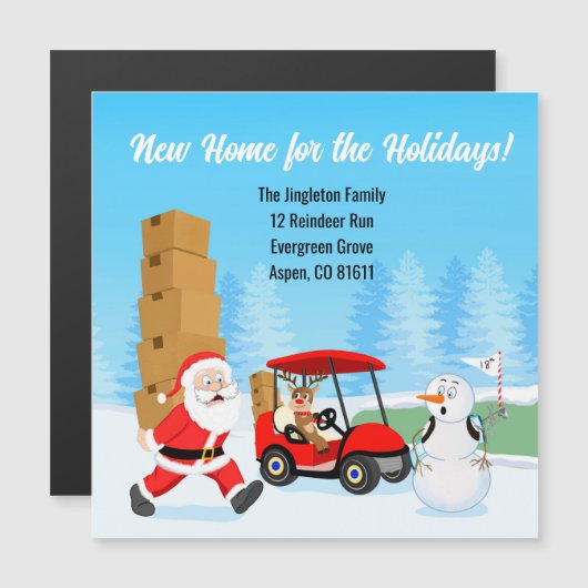 Santa's Moving Boxes with Reindeer on Golf Course  (Voorkant / Achterkant)