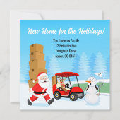 Santa's Moving Boxes with Reindeer on Golf Course Aankondiging (Voorkant)