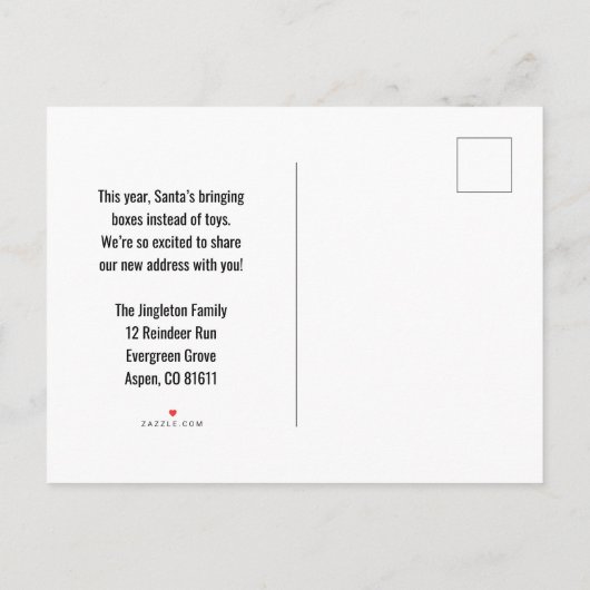 Santa's Moving Boxes with Reindeer on Golf Course Aankondigingskaart (Achterkant)