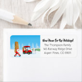 Santa's Moving Boxes with Reindeer on Golf Course Etiket (Insitu)