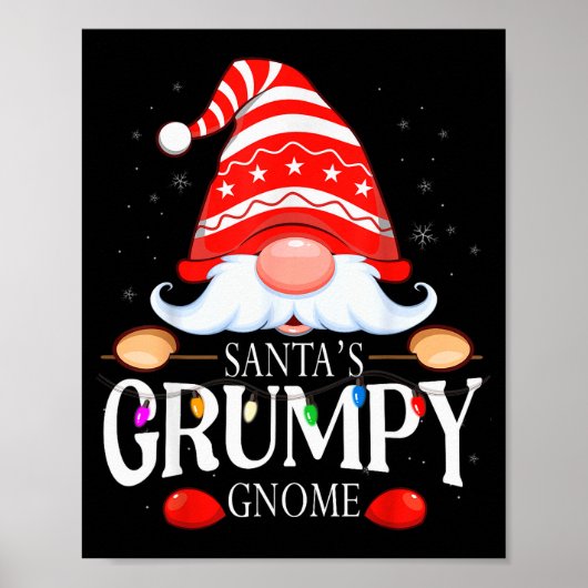 Santa's Mpy Gnome Matching Christmas Pajama  Poster (Voorkant)