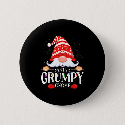 Santa's Mpy Gnome Matching Christmas Pajama  Ronde Button 5,7 Cm (Voorkant)