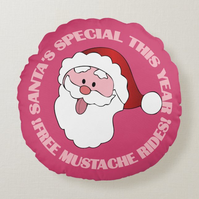 Santa's Mustache Rides aangepaste gooi kussen (Voorkant)