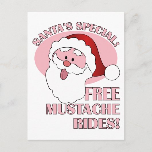 Santa's Mustache Rides briefkaart (Voorkant)