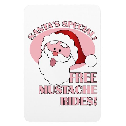 Santa's Mustache Rides magneet (Verticaal)