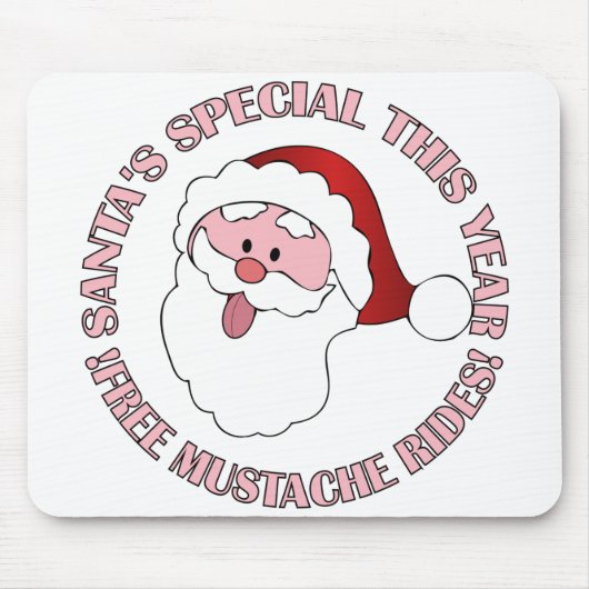 Santa's Mustache Rides Mousepad Muismat (Voorkant)