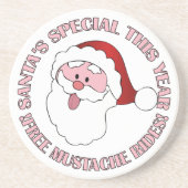 Santa's Mustache Rides onderzetter (Voorkant)