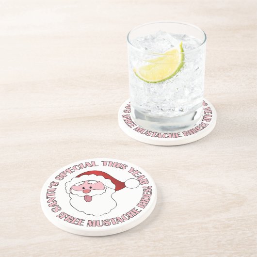 Santa's Mustache Rides onderzetter (Zijkant)