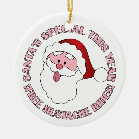 Santa's Mustache Rides ornament (Voorkant)