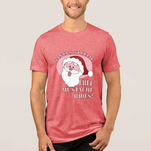 Santa's Mustache Rides shirt - kies stijl, kleur (Voorkant)