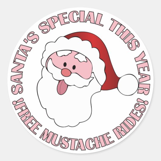 Santa's Mustache Rides stickers (Voorkant)