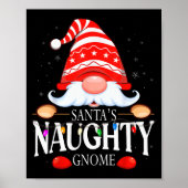 Santa's Naughty Gnome Matching Christmas Pajama  Poster (Voorkant)