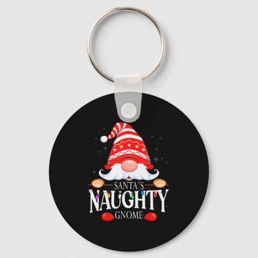 Santa's Naughty Gnome Matching Christmas Pajama Sleutelhanger (Voorkant)