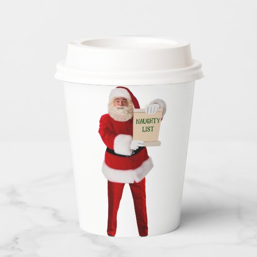 Santa's Naughty Lijst Papieren bekers (Achterkant)