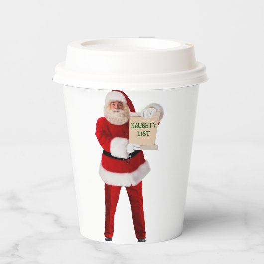 Santa's Naughty Lijst Papieren bekers (Voorkant)