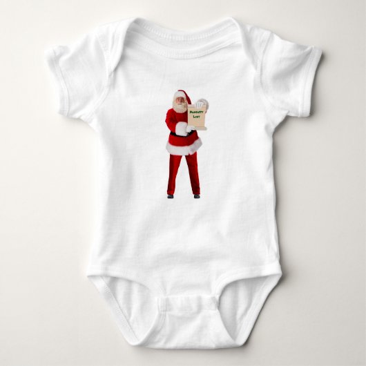 Santa's Naughty List Baby Bodysuit (Voorkant)